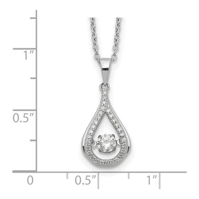 Sterling Silver CZ Teardrop Pendant Necklace – view 4