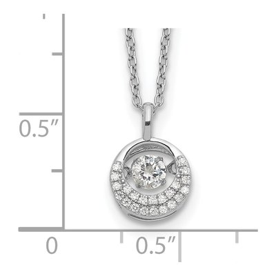 Sterling Silver CZ Circle Pendant Necklace – view 4