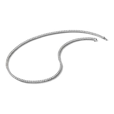 Sterling Silver CZ Brilliant-Cut Necklace – view 7