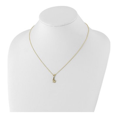 Gold-Plated Sterling Silver CZ Giraffe Pendant Necklace – view 5
