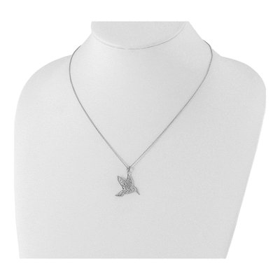 Sterling Silver CZ Hummingbird Pendant Necklace – view 5