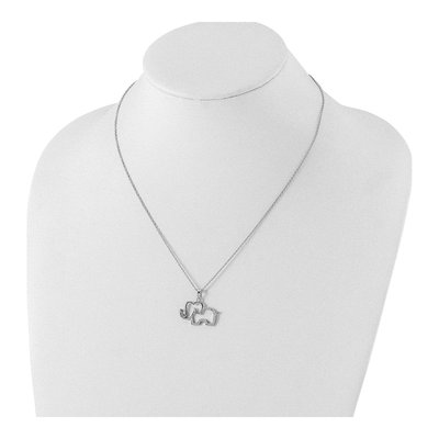 Sterling Silver CZ Elephant Pendant Necklace – view 4