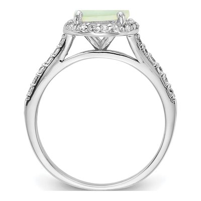 Sterling Silver Lab-Created Opal & CZ Halo Ring – view 3