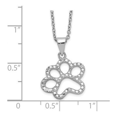 Sterling Silver CZ Paw Pendant Necklace – view 4