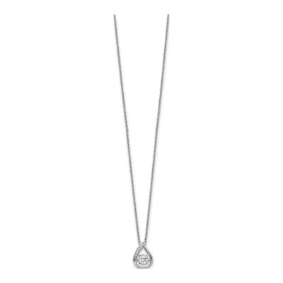 Sterling Silver CZ Teardrop Pendant Necklace – view 3