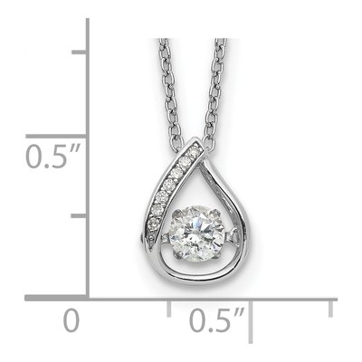 Sterling Silver CZ Teardrop Pendant Necklace – view 4