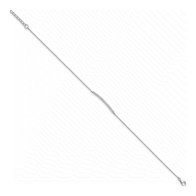 Sterling Silver CZ Bar Anklet – view 2