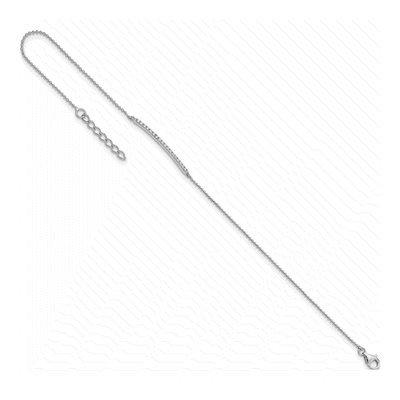 Sterling Silver CZ Bar Anklet – view 5