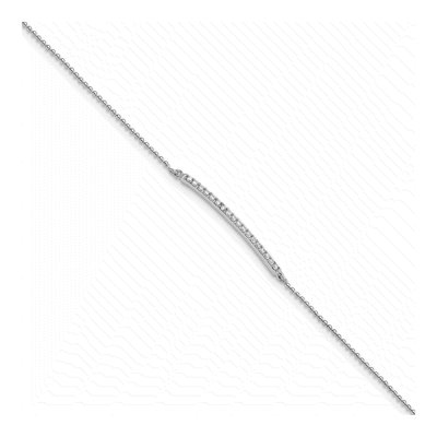 Sterling Silver CZ Bar Anklet