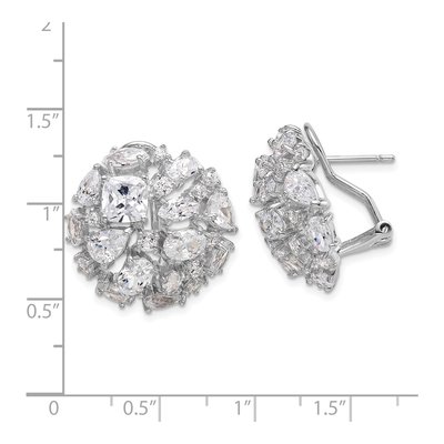 Sterling Silver CZ Cluster Dome Stud Earrings – view 5