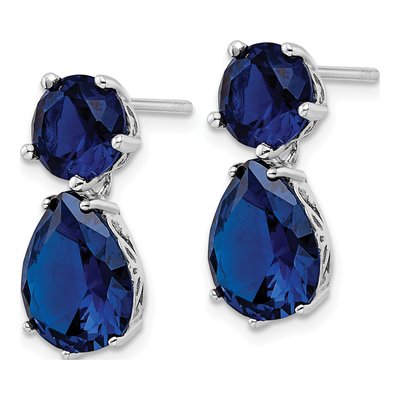 Sterling Silver CZ Dangle Earrings – view 3
