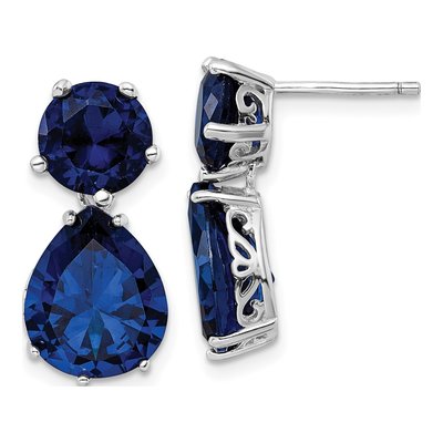 Sterling Silver CZ Dangle Earrings