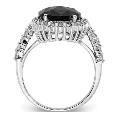 Sterling Silver CZ Halo Ring – view 3