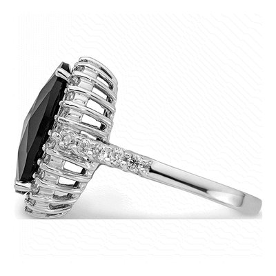 Sterling Silver CZ Halo Ring – view 4