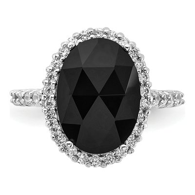 Sterling Silver CZ Halo Ring – view 5