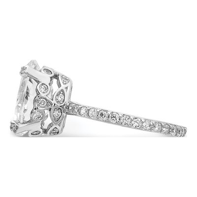 Sterling Silver CZ Oval Ring – view 3
