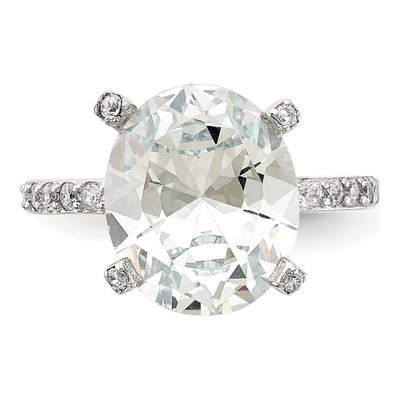 Sterling Silver CZ Oval Ring – view 4