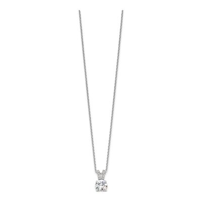 Sterling Silver CZ Split Bail Pendant Necklace – view 3