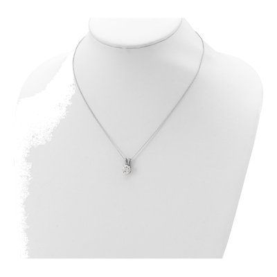 Sterling Silver CZ Split Bail Pendant Necklace – view 4