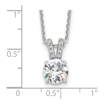 Sterling Silver CZ Split Bail Pendant Necklace – view 5