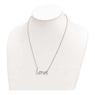Sterling Silver CZ LOVE Pendant Necklace – view 3