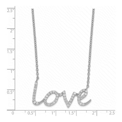 Sterling Silver CZ LOVE Pendant Necklace – view 4