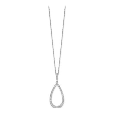 Sterling Silver CZ Open Pear Necklace – view 3