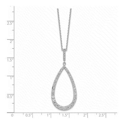 Sterling Silver CZ Open Pear Necklace – view 5