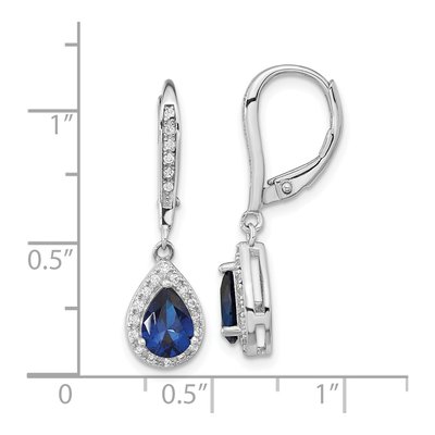 Sterling Silver CZ Leverback Earrings – view 5