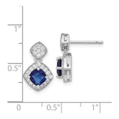 Sterling Silver CZ Glass Dangle Earrings – view 5
