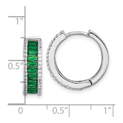 Sterling Silver 18mm Crystal & CZ Huggie Hoop Earrings – view 5