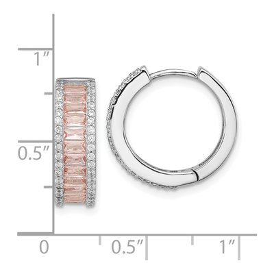 Gold-Plated Sterling Silver 18mm Crystal & CZ Huggie Hoop Earrings – view 5