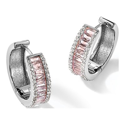 Gold-Plated Sterling Silver 18mm Crystal & CZ Huggie Hoop Earrings – view 6