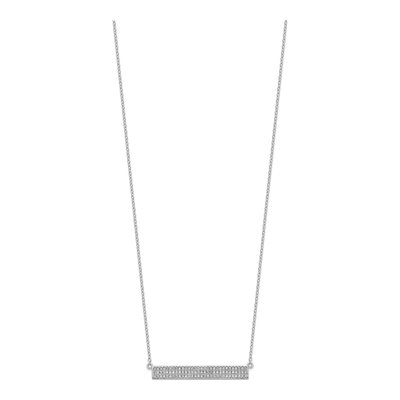 Sterling Silver CZ Bar Necklace – view 3