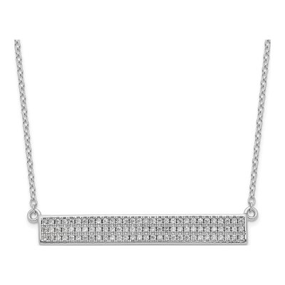 Sterling Silver CZ Bar Necklace