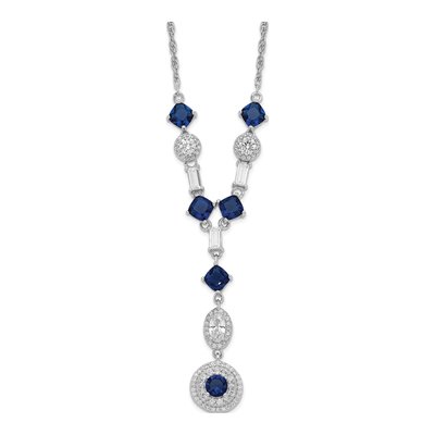 Sterling Silver CZ Y-Drop Necklace