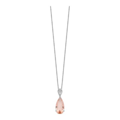 Sterling Silver CZ Brilliant-Cut Teardrop Necklace – view 3