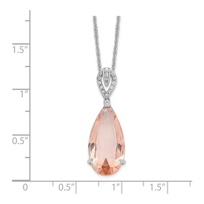 Sterling Silver CZ Brilliant-Cut Teardrop Necklace – view 4