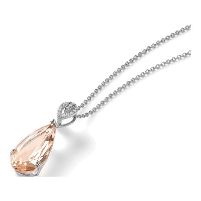 Sterling Silver CZ Brilliant-Cut Teardrop Necklace – view 6
