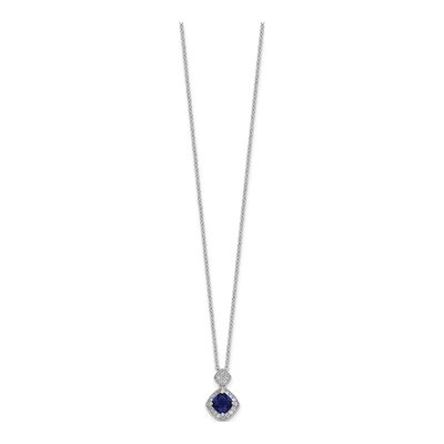 Sterling Silver CZ Glass Pendant Necklace – view 3