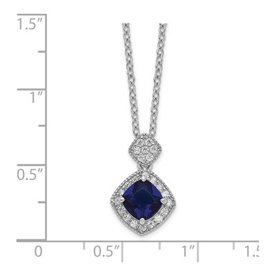 Sterling Silver CZ Glass Pendant Necklace – view 4