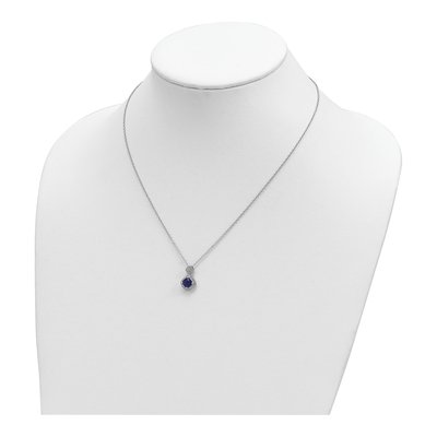 Sterling Silver CZ Glass Pendant Necklace – view 5