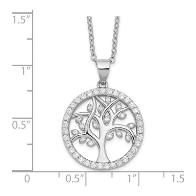 Sterling Silver CZ Tree of Life Pendant Necklace – view 4