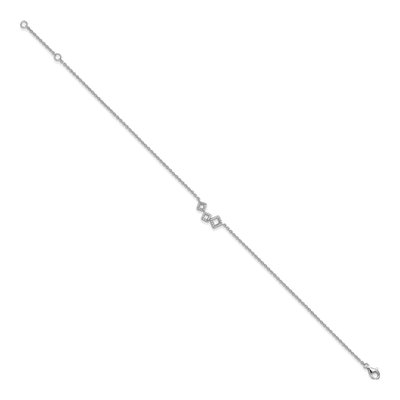 Sterling Silver CZ Geometric Anklet – view 2
