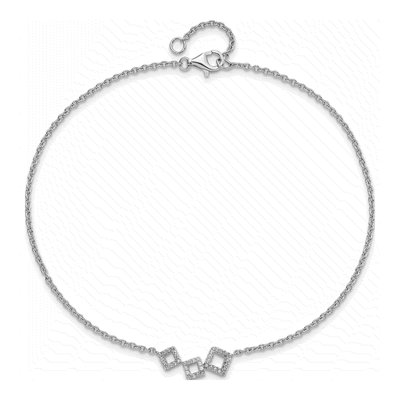 Sterling Silver CZ Geometric Anklet – view 3