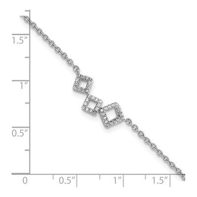 Sterling Silver CZ Geometric Anklet – view 4