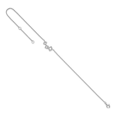 Sterling Silver CZ Geometric Anklet – view 5