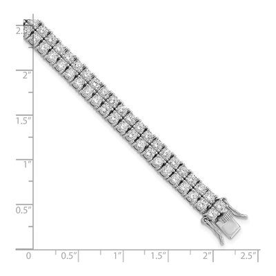 Sterling Silver CZ Two-Row Tennis Bracelet – view 4