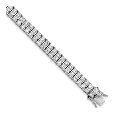 Sterling Silver CZ Two-Row Tennis Bracelet