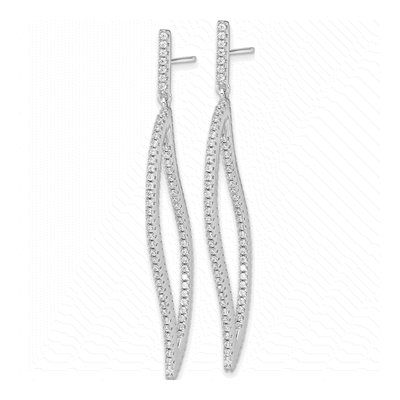 Sterling Silver CZ Dangle Earrings – view 3